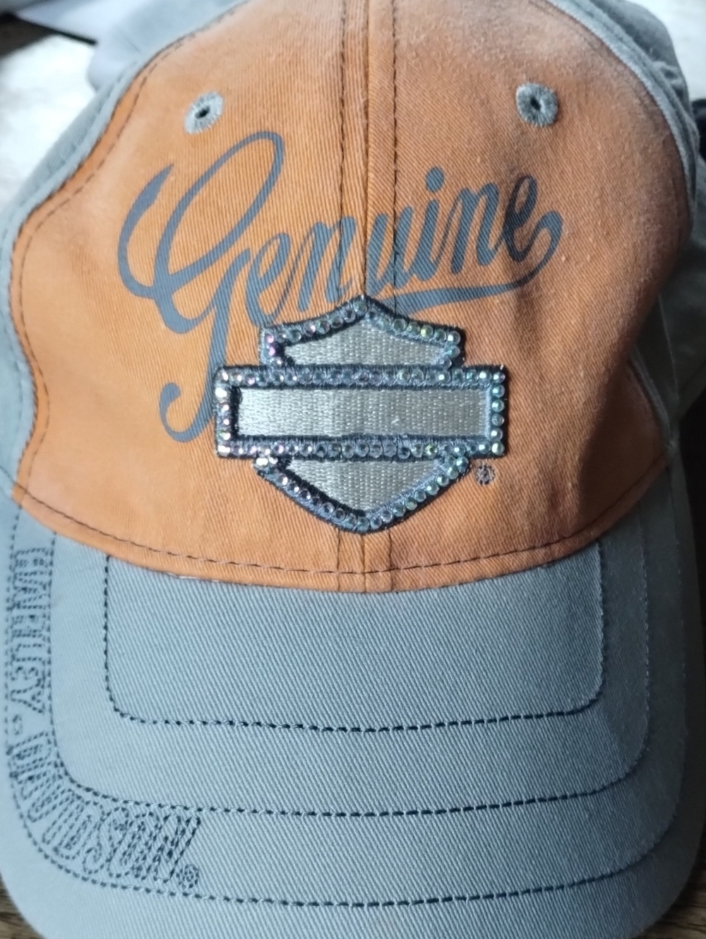 Genuine  Harley Davidson Embellished Two-Tone Baseball Cap
